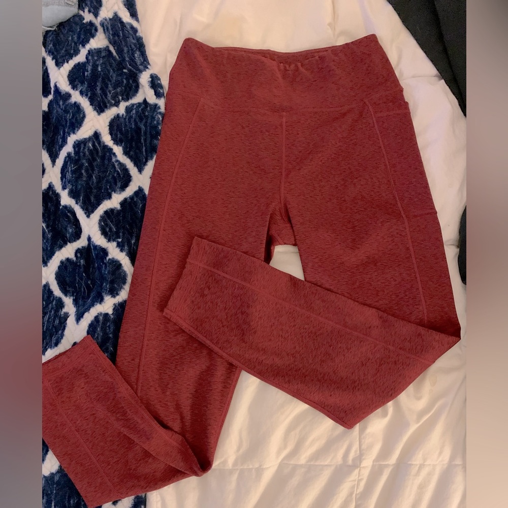 Red leggings.